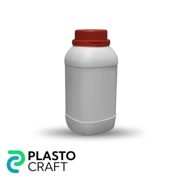 HDPE Square Jar with Red Cap