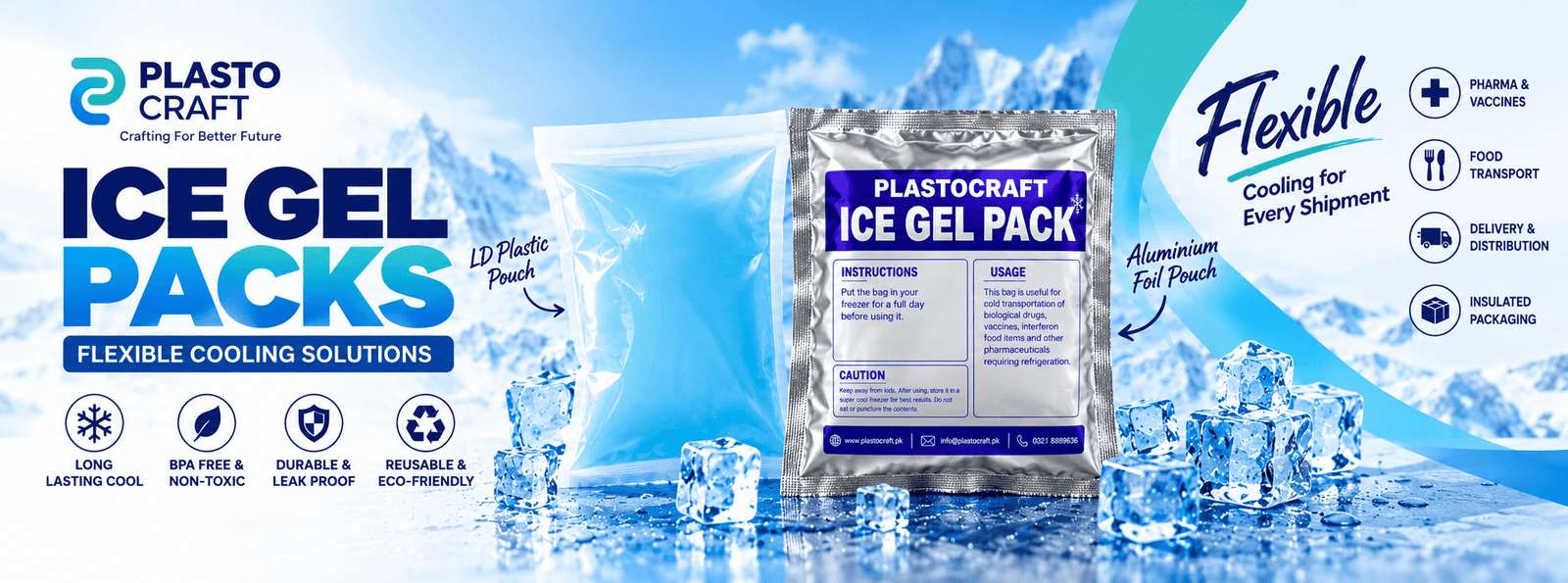 PlastoCraft Ice Gel Packs
